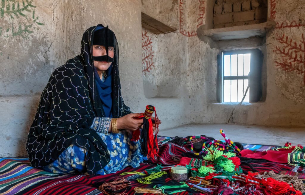Portrait in a textured interior